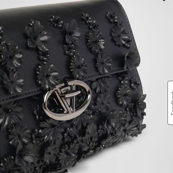 Valentino Garavani VLOGO Flower Leather Shoulder Bag NWT - Picture 3 of 9